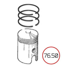 Кільце поршневе ІЖ «Планета-Спорт» 1 ремонт 76.50мм
